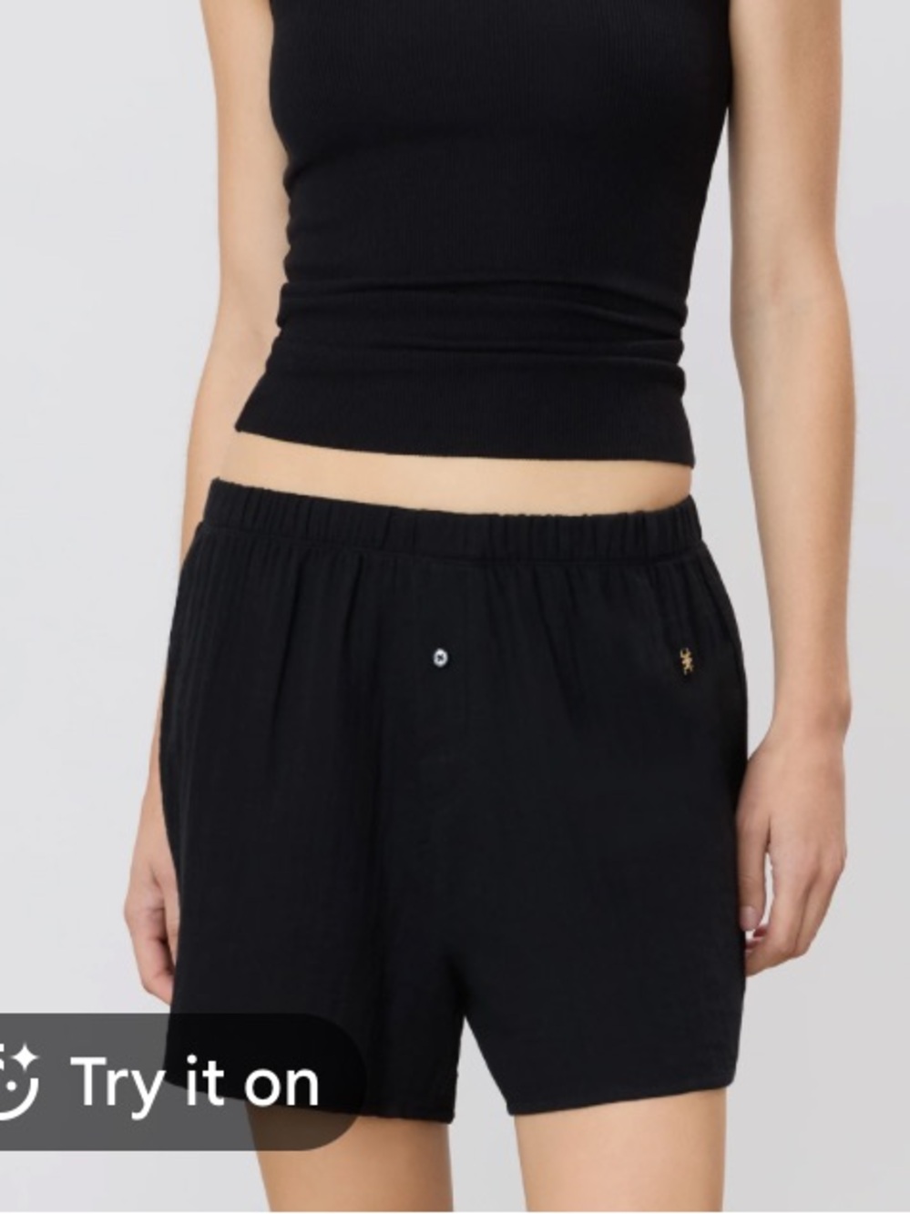 ÉTERNE Jude Embellished Cotton-Gauze Shorts in Black SZ XS